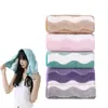 Toalha Colorida Ondulada Novo Estilo, Espessa, Absorvente, Fleece de Coral que Não Solta Fiapos, Toalha de Rosto Doméstica Macia para Secar Cabelo