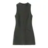Vestido de longitud media sin mangas con cuello redondo Fengchun para mujer, europeo y americano 2025 6030