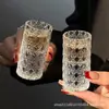 Taza de Lujo Ligero de Piedra Preciosa Color Sólido Estilo Simple Ins Patrón Martillado Grabado Copa de Vino Boca Recta Copa de Licor