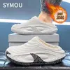 Pantuflas de Algodón Impermeables Sai Mou para Hombre 2026 Nuevo Estilo Otoño/Invierno Antideslizantes para Exteriores Suela Suave Forro de Felpa Pantuflas Cálidas Pies sin Olor