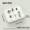 Blf Set de Seis Moscas Húmedas Pesca con Mosca Señuelo para Pesca con Mosca Atado de Cebo Artificial