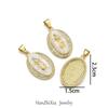 Moda Europea y Americana Transfronteriza Religiosa Cobre Chapado en Oro de 18K Colgante de Ópalo Joyería para Mujer Collar Tianzhu Virgen María