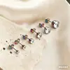 Pendientes Personalizados de Moda Estilo Coreano Lujo Accesible Pendientes de Gama Alta Pendientes Sencillos Redondos de Zirconia con Garras Joyería para Mujeres y Hombres
