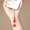 Tienda de Fábrica Colgante Zodiaco Caballo Cinabrio Año del Caballo 2026 Año de Nacimiento Cadena para Teléfono Llavero Adorno Rojo Regalo