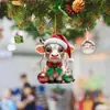 Nuevas Bolas de Navidad Planas Acrílicas Transfronterizas y Colgantes de Coche de Ternero Colgantes de Decoración Navideña