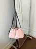 2026 Plissado Grande Capacidade Design Cor Sólida Casual Novo Estilo Popular Feminino Moda Verão Personalidade Bolsa Transversal Saco Balde