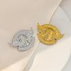 Broche de acero inoxidable con forma de águila, diseño creativo europeo y americano, con forma de girasol, estilo angelito, liso y plisado.