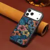 Funda Protectora de Cuero Estilo Bordado Popular Magnética Inalámbrica Adecuada para iPhone 18 Pro Max Apple 17