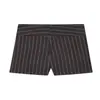 Comercio Exterior Transfronterizo Ropa de Mujer 2026 Estilo Europeo y Americano de Moda Versátil Casual Simple Rayas Finas Pantalones Cortos de Cintura Alta para Mujer B62601
