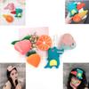 Celebridad de Internet, linda caricatura de muñeca de fruta, divertido clip decorativo, cara de dinosaurio, flequillo, accesorios de horquilla