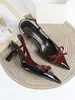 Sapatos de Salto Alto Europeus e Americanos de Bico Fino com Laço para Comércio Exterior Transfronteiriço, Sandálias Salto Agulha Versáteis Confortáveis, Sapatos de Salto Alto