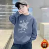 Sudadera Cálida Informal con Forro de Felpa para Niños 2026 Nuevas Llegadas de Otoño para Niños Medianos y Mayores Ropa Deportiva Top Holgado para Niños Ropa Infantil