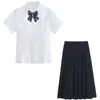 Uniforme JK Verano para Mujer Manga Corta Uniforme de Clase Estilo Preppy Uniforme de Estudiante de Secundaria y Preparatoria Traje Uniforme para Reunión Deportiva Temporada de Graduación