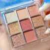 Jiugongge transparente nove cores acrílico sombra de olho estudante barato cor terra glitter perolado maquiagem beleza paleta de sombra de olho
