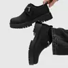 Zapatos Derby Estilo Británico Negro para Hombre Otoño Ropa de Trabajo Deportivos Casuales Suela Gruesa Otoño e Invierno Más Fáciles de Combinar Zapatos 53211-J