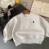 [Oferta especial] Sudadera polar bordada con dibujos animados para niños pequeños, estilo coreano, cuello redondo, invierno 2025