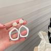 Agulha de prata rosto redondo emagrecimento moda sentido brincos nova moda brincos irregular resina orelha studs mulheres elegantes brincos clipe de orelha