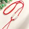 Collar de cuerda ajustable con corona de cuentas de transferencia de jade de imitación, venta al por mayor, cuerda de jade dorada y plateada, cordón colgante