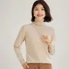 Suéter de Cashmere com Gola Alta, Novo Estilo Outono e Inverno para Mulheres, Suéter Base com Gola Vazada, Suéter Pulôver Soltinho Estilo Coreano Emagrecedor