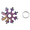 Tarjeta de Herramienta Multifuncional 18 en 1 Combinación Compacta y Portátil Suministros para Exteriores Tarjeta de Herramienta en Forma de Copo de Nieve con Llavero