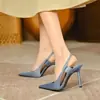 Novos Sapatos de Salto Alto Femininos de Tamanho Grande para Comércio Exterior, Sapatos Femininos de Moda Europeia e Americana, Saltos Finos Altos, Bico Fechado, Cores Doces, Sandálias de Salto Alto em Estoque