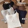 Camisola de Bolinhas com Bojo para Mulheres, Novo Estilo Retrô Verão 2026, Peça de Roupa Exterior Sexy Sem Costas com Lindo Design nas Costas