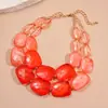 Collar de Perlas con Cuentas de Vidrio Acrílico Transfronterizo Europeo y Americano, Cadena Versátil para Suéter, Collar de Lujo Ligero de Alta Gama para Mujer