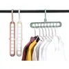 [1 Pieza] Colgador de Ropa Plegable de Nueve Agujeros Secador de Ropa Multifuncional Colgador para Armario Engrosado Antideslizante