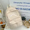 Mochila Xadrez Nova 2026 Grande Capacidade Casual Estilo Coreano Estilo Universitário Bolsa Escolar para Meninas do Ensino Fundamental e Médio