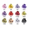 3x3 ~ 15x 15mm 5A forma de corazón de durazno circonita de color colección fábrica de gemas de Wuzhou anillo al por mayor superficie piedra desnuda