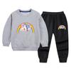 Suéter de algodón para niñas con unicornio conjunto de otoño 2022 Primavera y Otoño nuevo para niña pequeña estilo coreano deportivo dos piezas