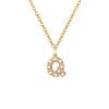 Emanco Pingente de Letra com Diamante de Aço Inoxidável Simples Europeu e Americano Colar Banhado a Ouro 14K Corrente de Clavícula Colar Curto
