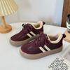 Zapatillas de Entrenamiento Casuales Cálidas Estilo Hong Kong Maillard Alemanas Terciopelo Grueso Novedad 2024 Combinan con Todo Retro Casual Cálidas para Mujer 6579