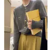 Otoño e Invierno Nueva Chaqueta de Punto para Mujer Cárdigan Pequeño Más Fácil de Combinar Chaqueta Pequeña Estilo Occidental Estilo Universitario 2025 Nuevo