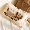 Almohada de cachorro de dibujos animados linda, funda de cojín para sofá, cojín decorativo para sala de estar, reposacabezas de cama, cojín para ventana de mirador, cojín lumbar, funda de almohada