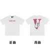 Em estoque Vlone High Street Big V Borboleta Letra Caveira Esqueleto Limitado Big V Coleção Casual Camiseta de Manga Curta para Homens e Mulheres