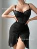 Cruzamento de Fronteiras Nova Renda Amazon Sexy Casual Fenda Estilo Europeu e Americano Lingerie Semitransparente 2025 Comércio Exterior Venda Quente