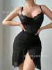 Transfronteiriço Nova Renda Amazon Cruzada Sexy Fenda Roupa Íntima Sexy Europeia e Americana Semitransparente 2025 Comércio Exterior Venda Quente para Mulheres