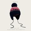 Gorro de invierno para mujer, estilo Fairisland, jacquard, con bola de pelo, de lana, estilo coreano, con protección para las orejas, cálido, para estudiantes, Lei Feng.