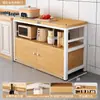 Estante de almacenamiento para cocina, multifuncional, de pie, mesa multicapa, tabla de cortar, banco de trabajo, estante de almacenamiento para microondas y utensilios de cocina, armario lateral