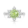 Transmisión en vivo venta caliente: Anillo de girasol con diamantes de alto carbono y gemas de colores con corte de fuegos artificiales, moderno y versátil, bañado en oro real, disponible para dropshipping