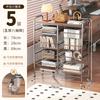 Estante de almacenamiento de refrigerios antiguo de lujo ligero, carrito con espacio para frutas y verduras de varias capas, cesta de verduras de cocina, estante de almacenamiento móvil