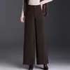 Calça Flare Elegante Emagrecedora para Mulheres 2026 Outono/Inverno Nova Cintura Alta Cobre o Quadril Casual Elegante Versátil Calça Longa Reta