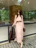 Vestido "Muye Huayang" de Marca Blanca SE con Mangas Abullonadas Florales Francesas y Cintura Ceñida (con Cinturón 88708