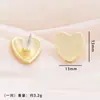 Pendientes de Corazón de Moda y Personalizados para Mujer Estilo Coreano Simples y Versátiles Pendientes de Oro de 18 Quilates Pendientes de Corazón DIY