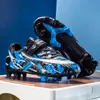 Zapatos de Fútbol de Caña Alta Transfronterizos para Niños y Niñas, Zapatos de Entrenamiento con Tacos para Adultos, Zapatos Deportivos Profesionales Transpirables Antideslizantes con Tacos Largos