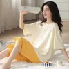Camisón de Algodón de Manga Corta para Mujer, Vestido Delgado de Verano, Nuevo Estilo 2025, Conjunto Holgado de Maternidad, Pijama, Ropa de Casa