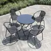 Conjunto de Mesa e Cadeira Dobráveis para Exterior Trama Semelhante ao Rattan Exterior Simples Varanda Mesa de Café Pequena Mesa Cadeira Prova d'Água Proteção Solar Conjunto com Guarda-sol