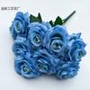 Ramo de Rosas Estilo Europeo de 9 Piezas con Rosas de Hielo Nieve y Flores Artificiales de Diamante para Decoración del Hogar, Arreglos de Boda y Ramos de Flores Artificiales