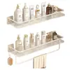 Estante de Almacenamiento para Baño Blanco Leche Acrílico Transparente Montado en Pared para Tocador de Baño